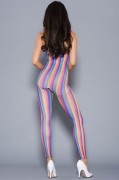 Rainbow Stripes Spandex Opaque Bodystocking