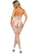 White Industrial Net Faux Lace Bodystocking