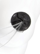 Round Satin Pasties W/ Triple Chain Link