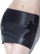 Matte Wet-Look & Velvet Mini Skirt