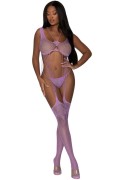 Lavender Seamless Passion Bodystocking & Panty Lingerie Set