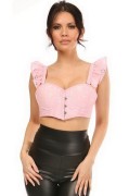 Lavish Light Pink Ruffle Sleeve Bustier