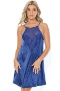 Let Me In Navy Satin Lingerie Chemise