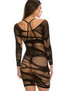 Striped Pattern Seamless Knit Mini Dress