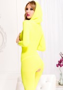 Neon Yellow Crotchless Footless Bodystocking