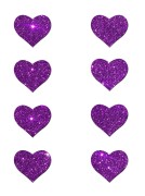 Mini Purple Glitter Hearts Body Pasties