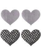 Silver Metallic Heart Pasties-Two Pair Set