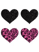 Black & Pink Leopard Heart Pasties-Two Pair Set