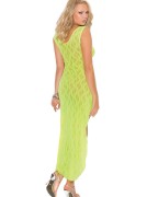 Chartreuse Lace High-Low Dress