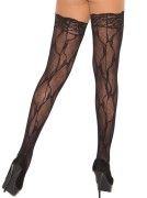 Bow-Lace Lace-Top Stay-Up Thigh Highs