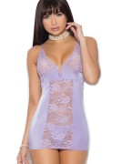 Satin & Lace V-Front Chemise & G-String