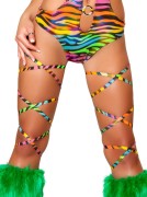 Metallic Rainbow Zebra Leg Wraps