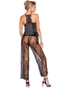 Silky Satin Camisole & Eyelash Lace Pants Set