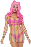 Rainbow Fishnet Mini Dress