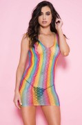 Rainbow Shredded Straps Chemise