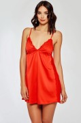 Red Satin & Lace Chemise