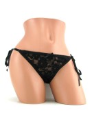 Little Black Panty Thong With Ties Remote Control Waterproof