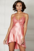 Sunkissed Coral Charmeuse & Lace Chemise