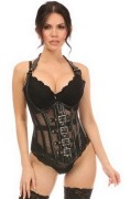 Top Drawer Steel Boned Fishnet Halter Underbust Corset