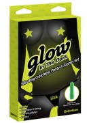 \"Bitch\" Glow in the Dark Vibrating Stars Crotchless Panty Set