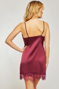 Wine Satin & Lace Chemise